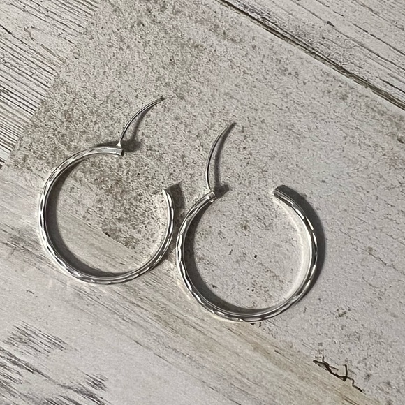 Sterling Silver Hoop Earrings - Picture 7 of 8